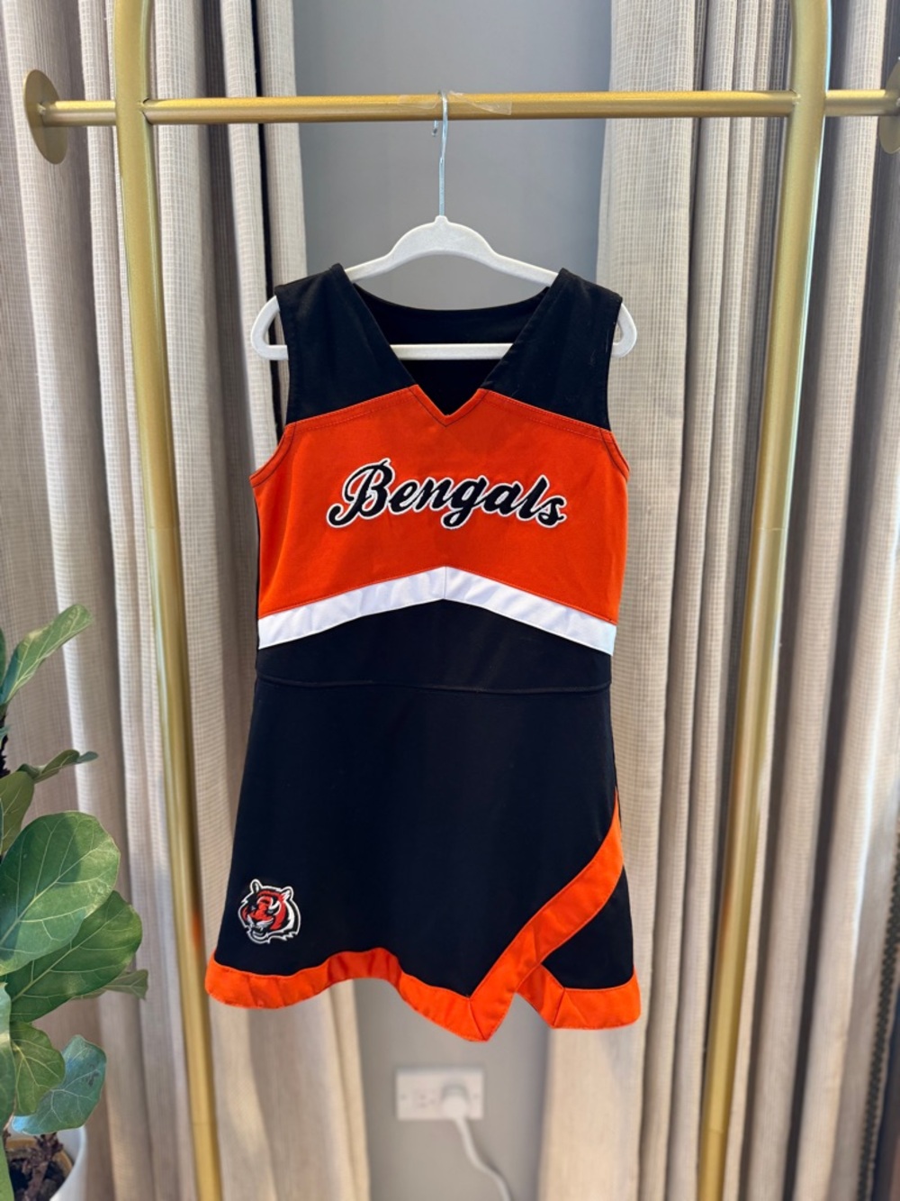 LIKE NEW NFL Bengals Black and Orange Kids Cheer Dress